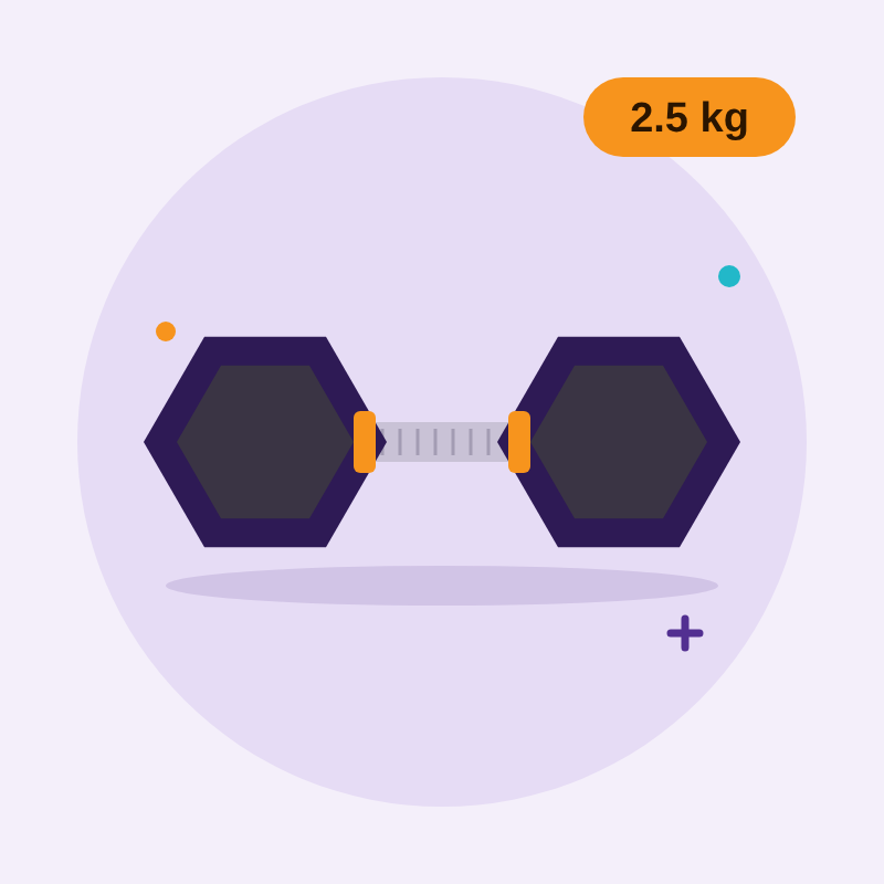 Rubber Hex Dumbbell image
